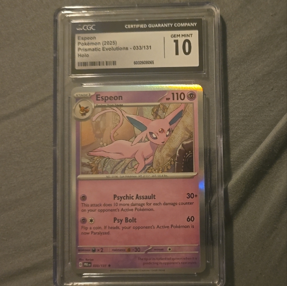 Pokemon Espeon Card with Pink and Purple Design